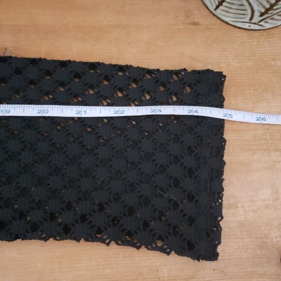 🦋3/$25 La Vie En Rose Aqua Medium Black Long Sleeve Mesh Cardigan Coverup - Picture 7 of 10